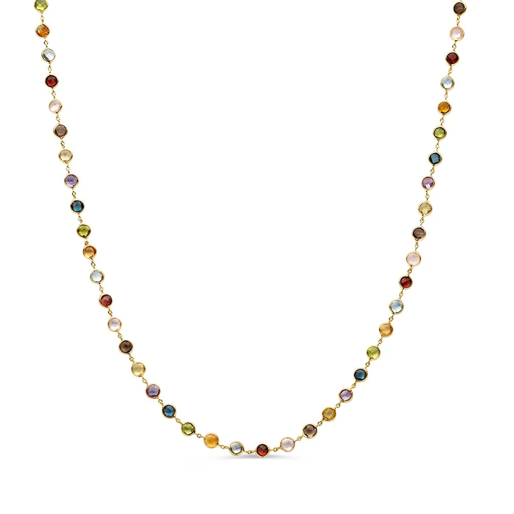 Collier geelgoud edelsteen