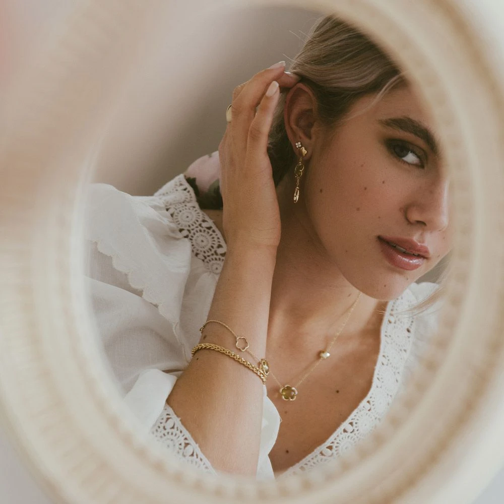 Collier geelgoud edelsteen