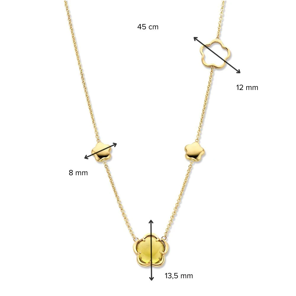 Collier geelgoud edelsteen