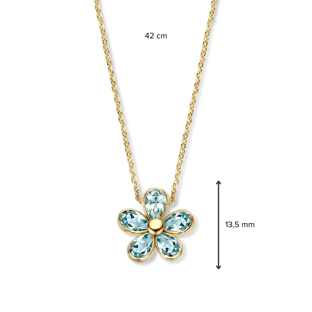 Collier geelgoud edelsteen