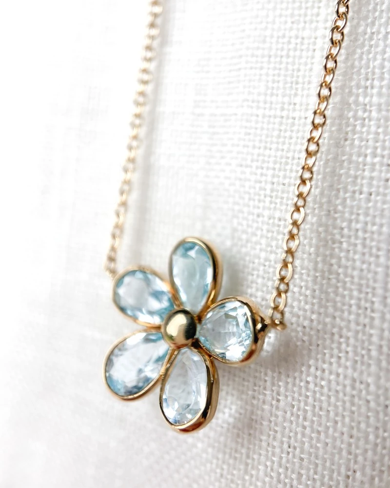 Collier geelgoud edelsteen