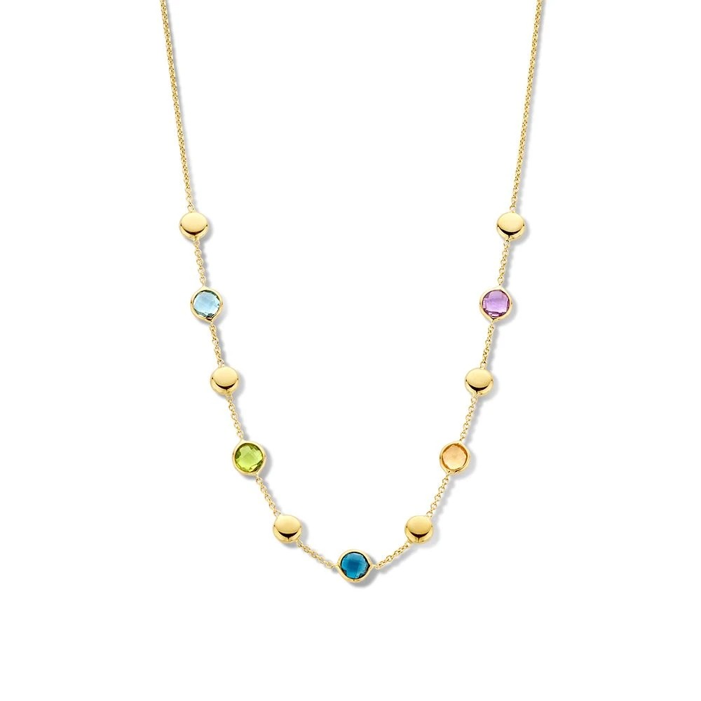 Collier geelgoud edelsteen