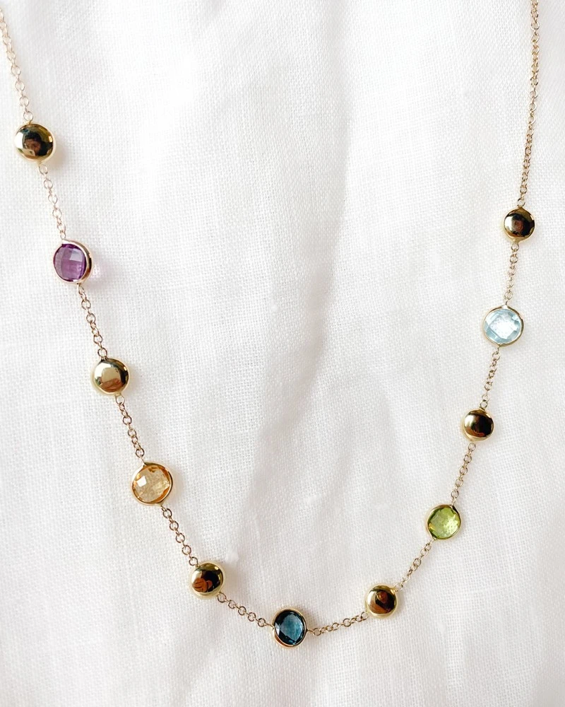 Collier geelgoud edelsteen