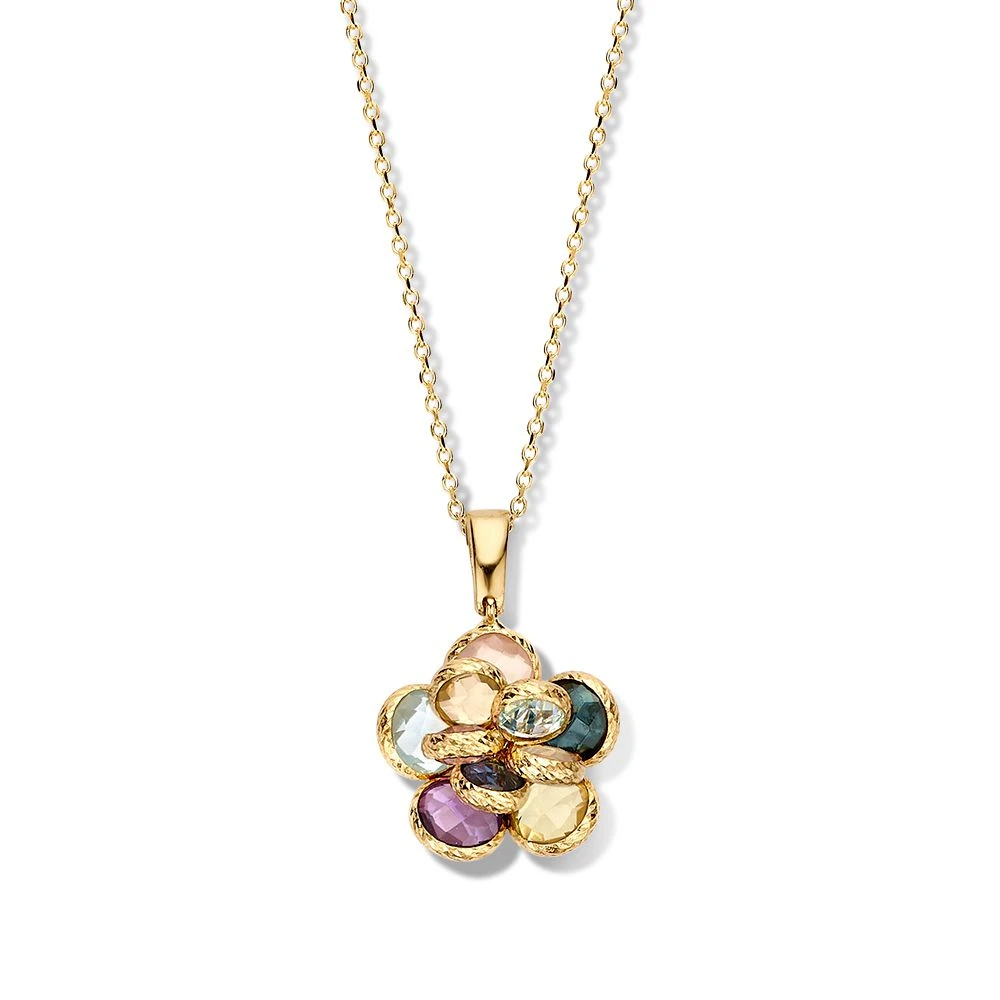 Collier geelgoud edelsteen