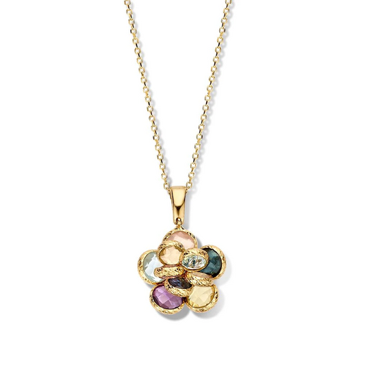 Collier geelgoud edelsteen