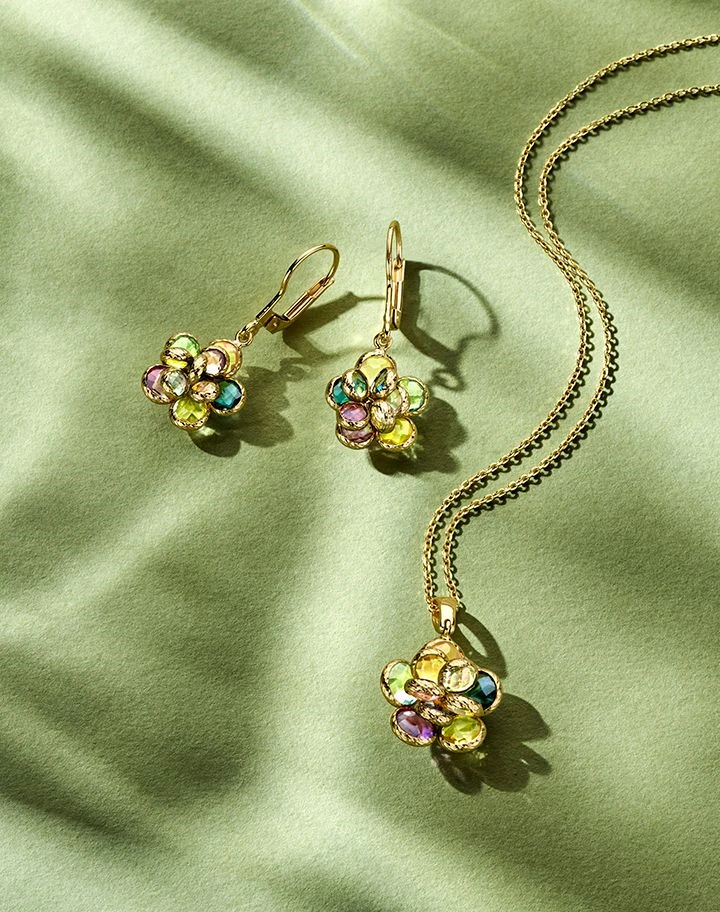 Collier geelgoud edelsteen