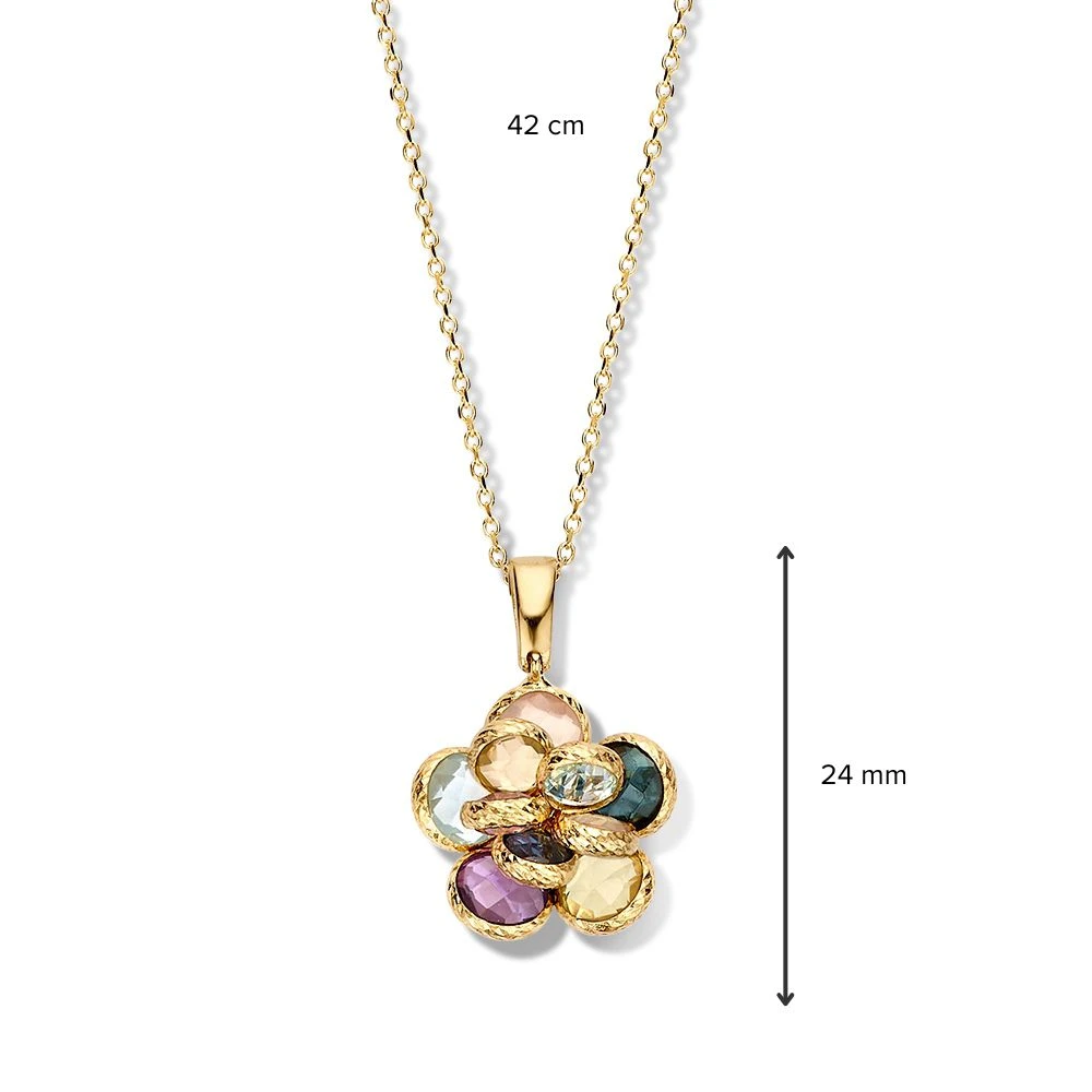 Collier geelgoud edelsteen