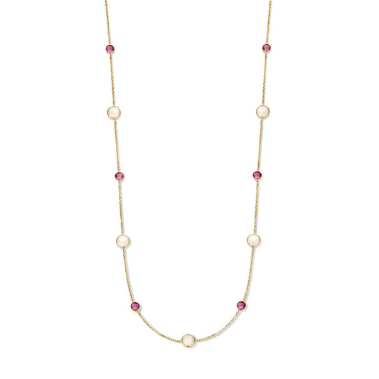 Collier geelgoud edelsteen