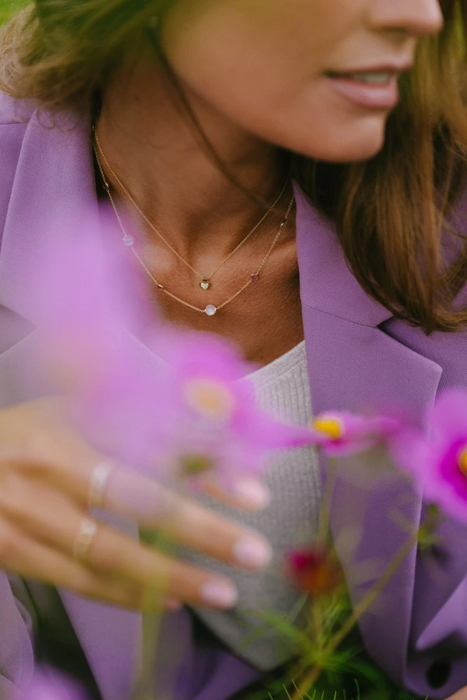 Collier geelgoud edelsteen