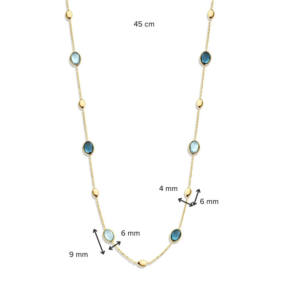 Collier geelgoud edelsteen