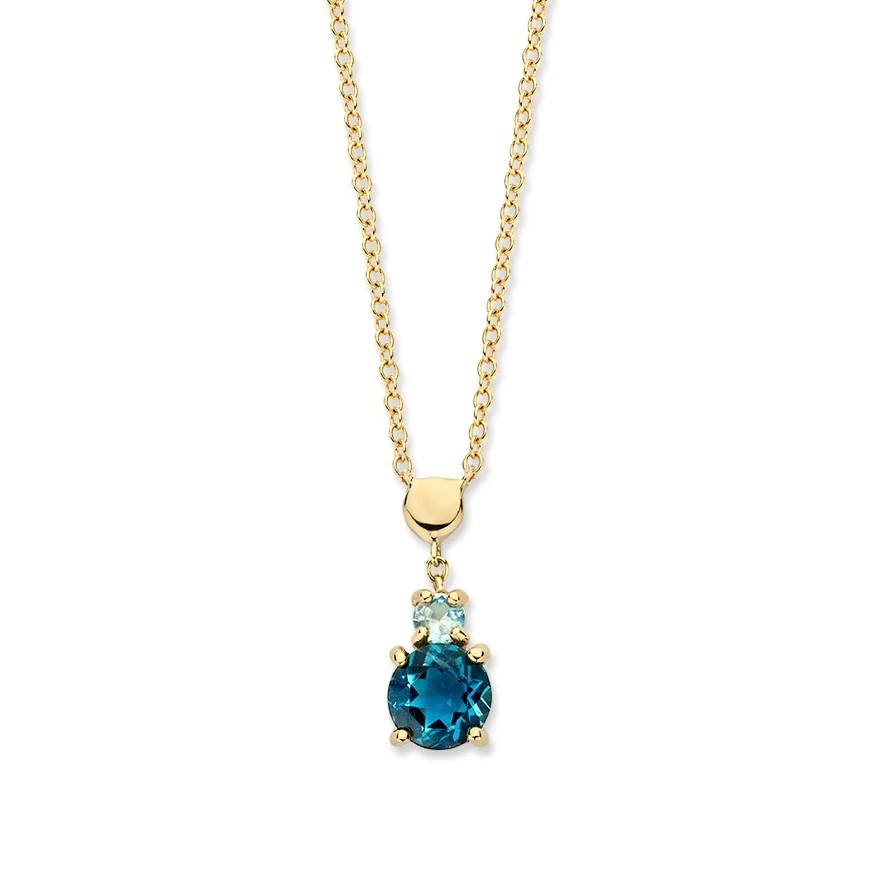 Collier geelgoud edelsteen