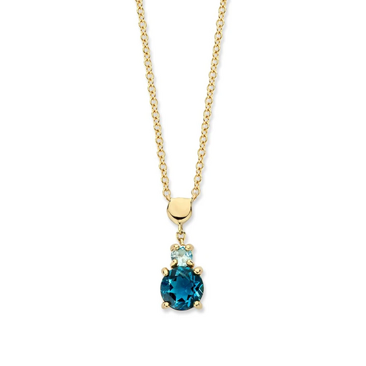 Collier geelgoud edelsteen