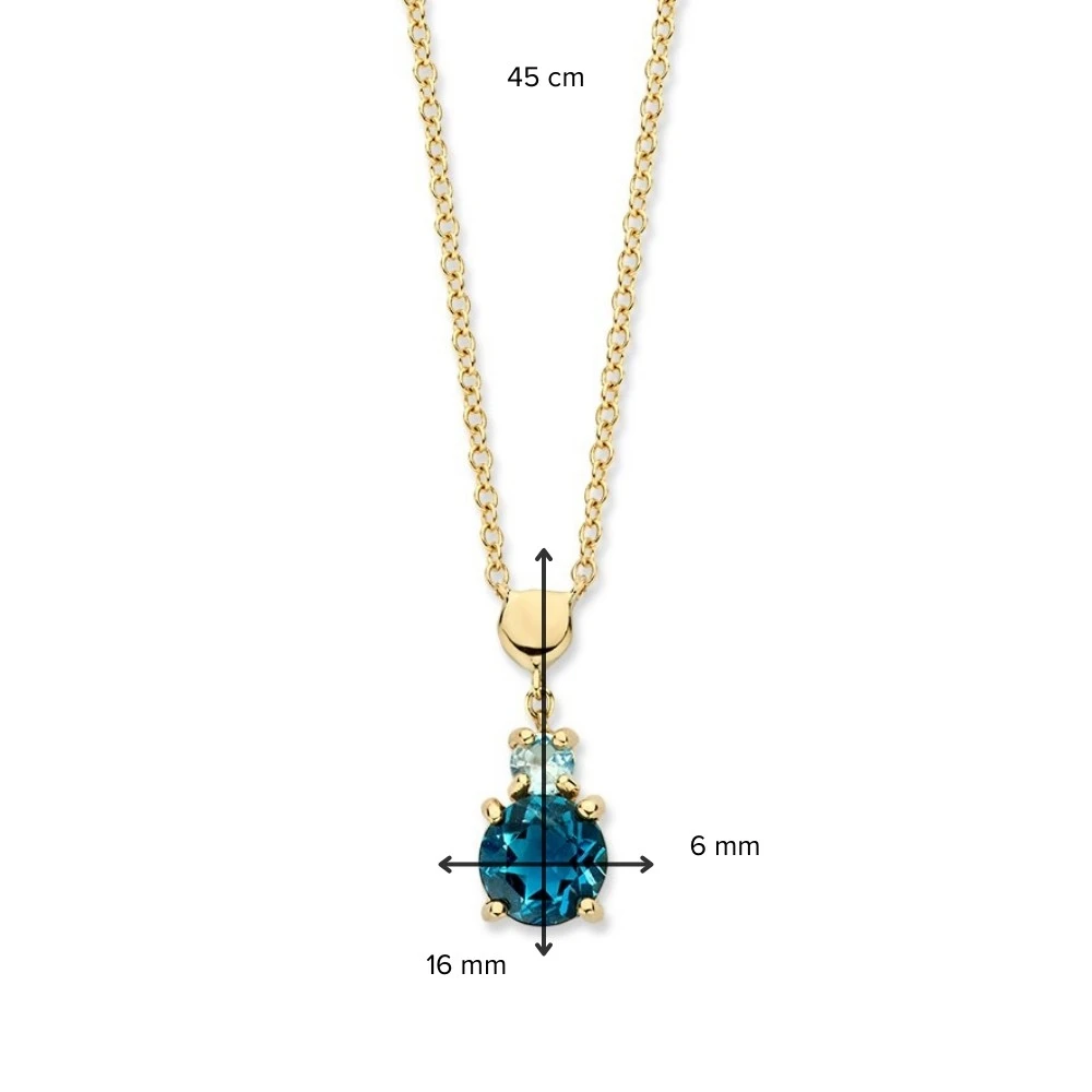 Collier geelgoud edelsteen