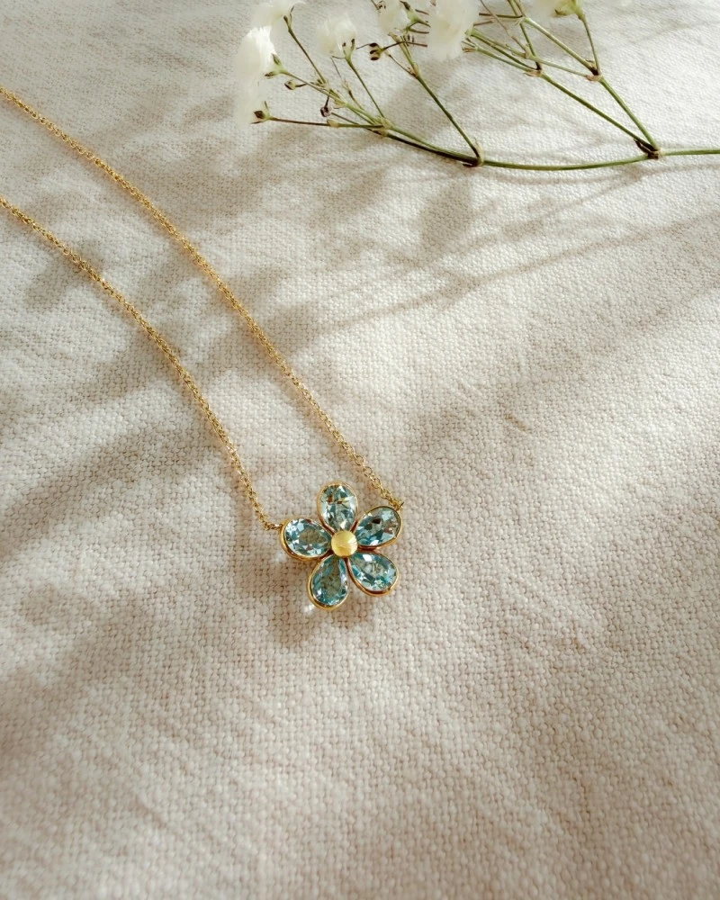 Collier geelgoud edelsteen