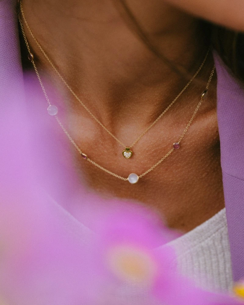 Collier geelgoud edelsteen