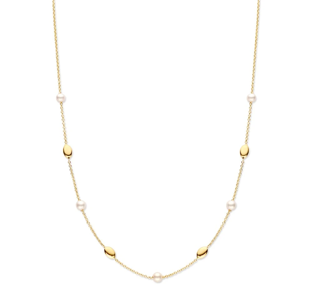 Collier geelgoud parel