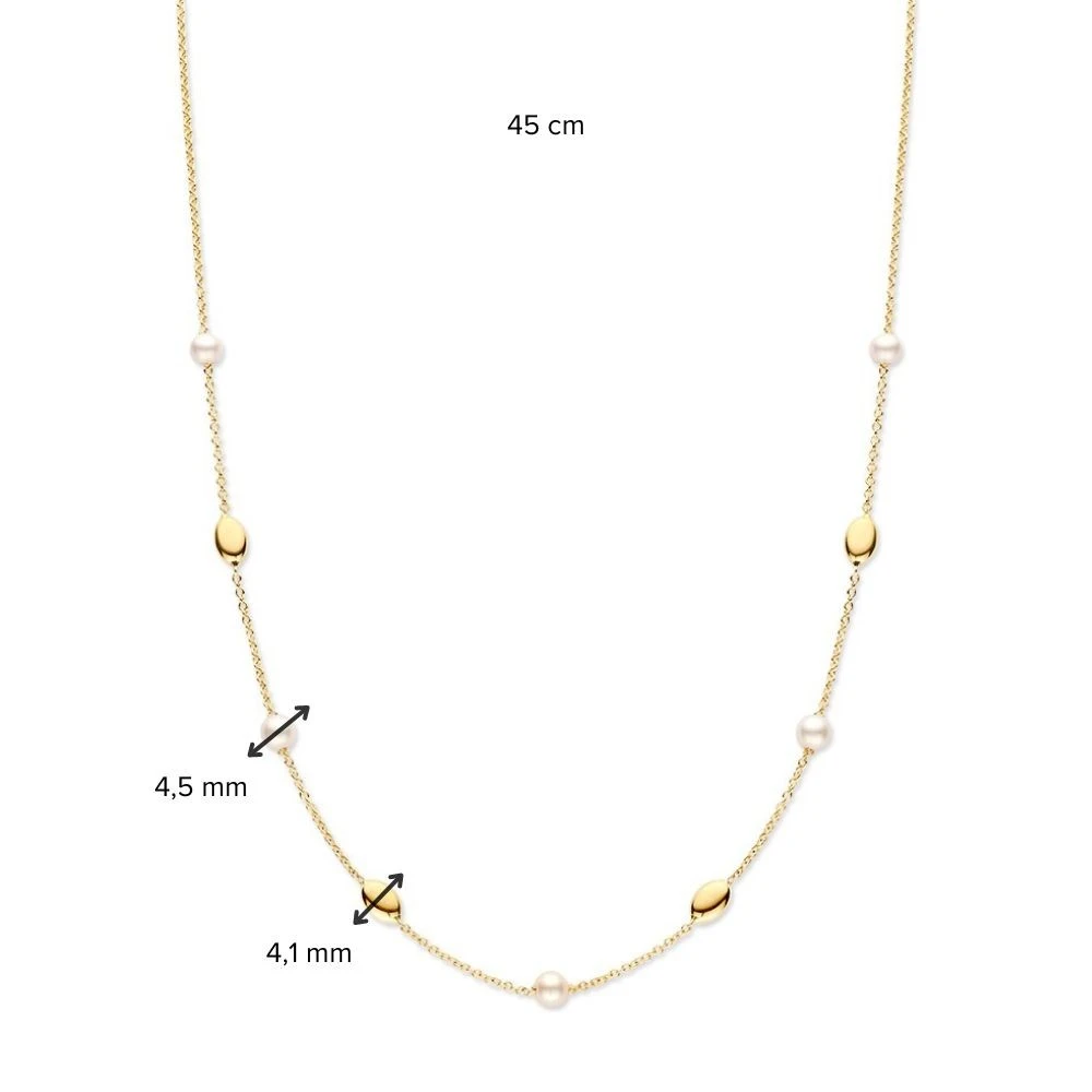 Collier geelgoud parel