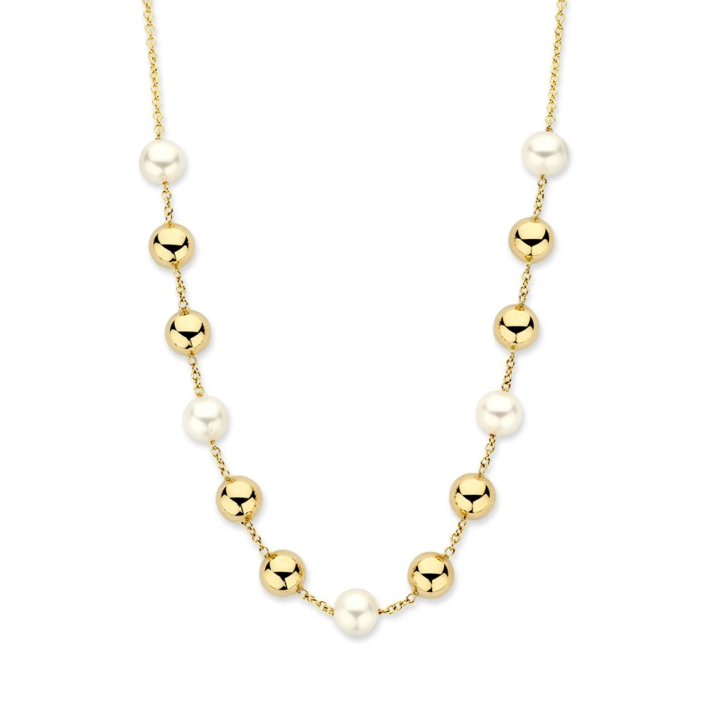 Collier geelgoud parel