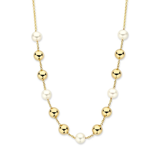 Collier geelgoud parel