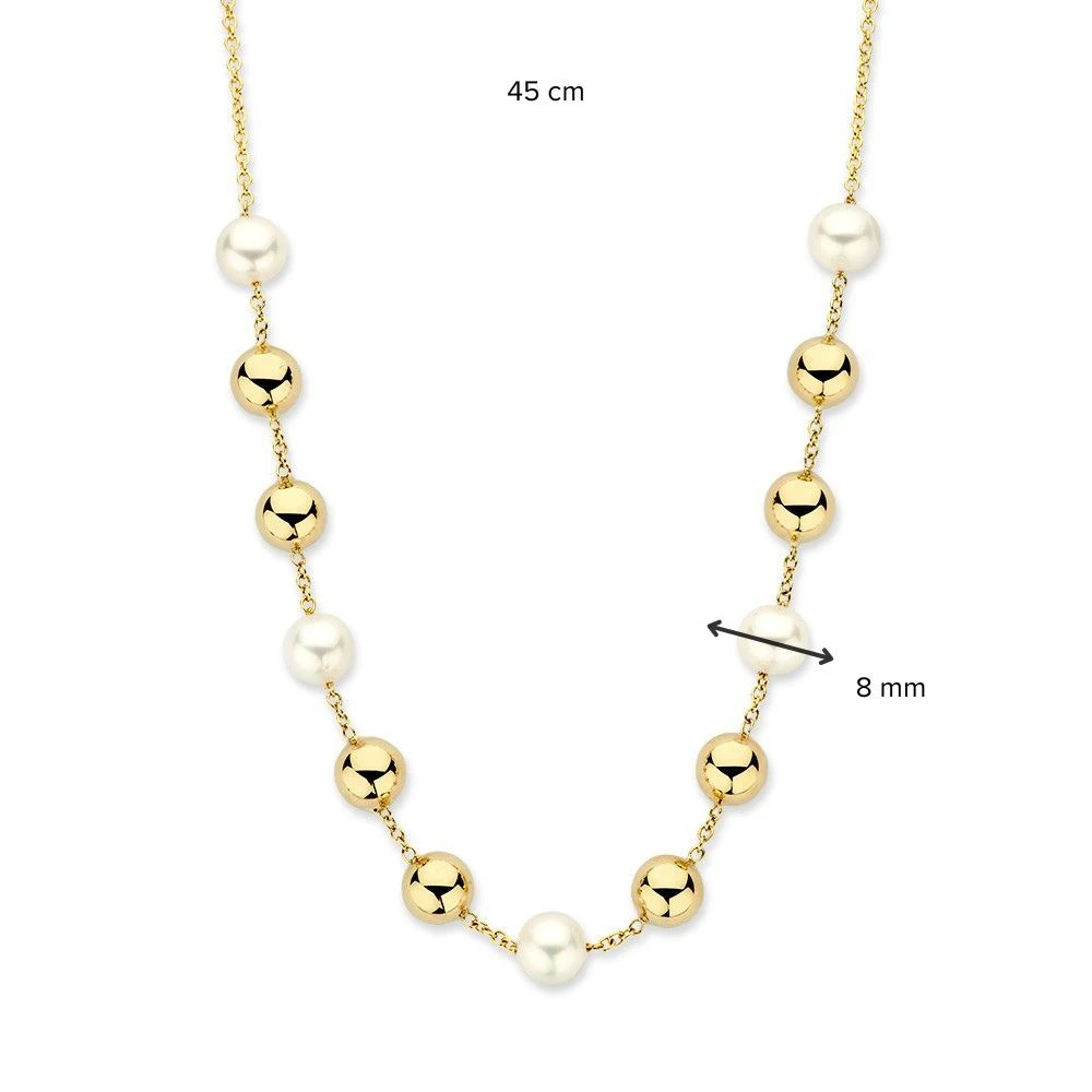 Collier geelgoud parel