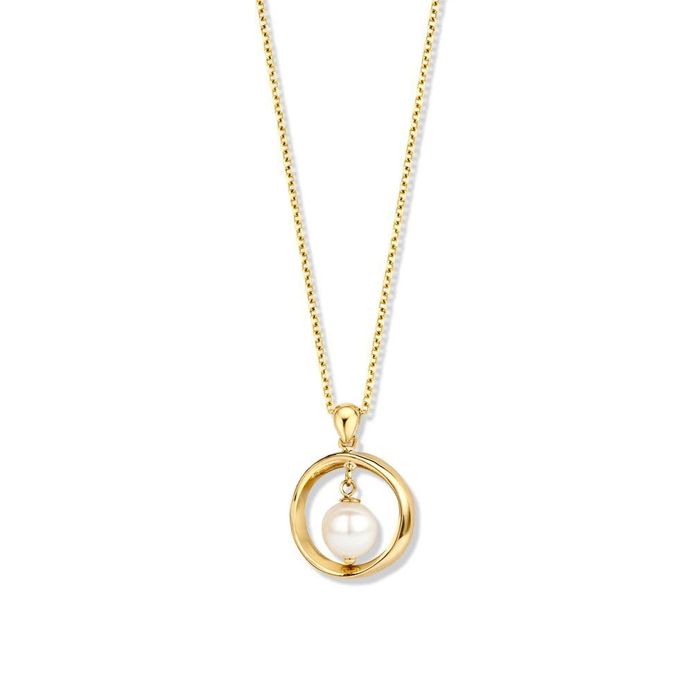 Collier geelgoud parel