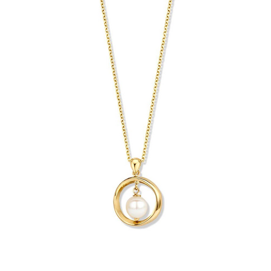 Collier geelgoud parel