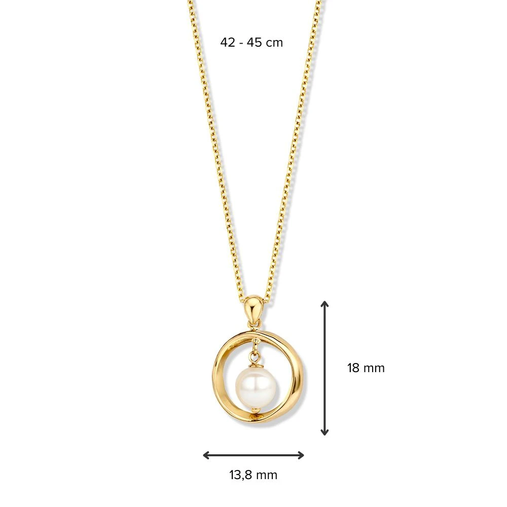 Collier geelgoud parel