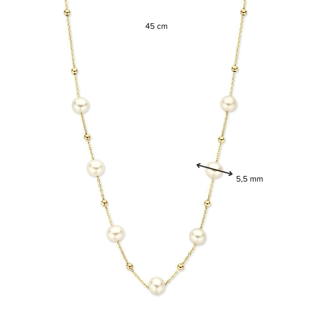 Collier geelgoud parel