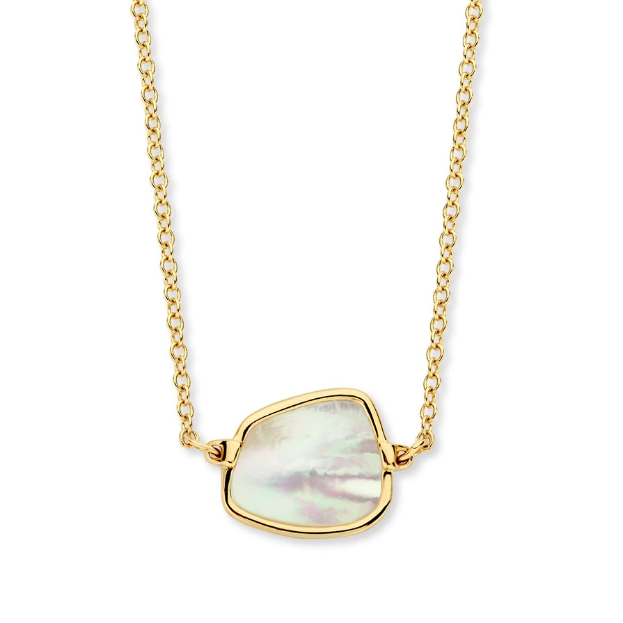 Collier geelgoud parelmoer