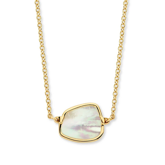 Collier geelgoud parelmoer