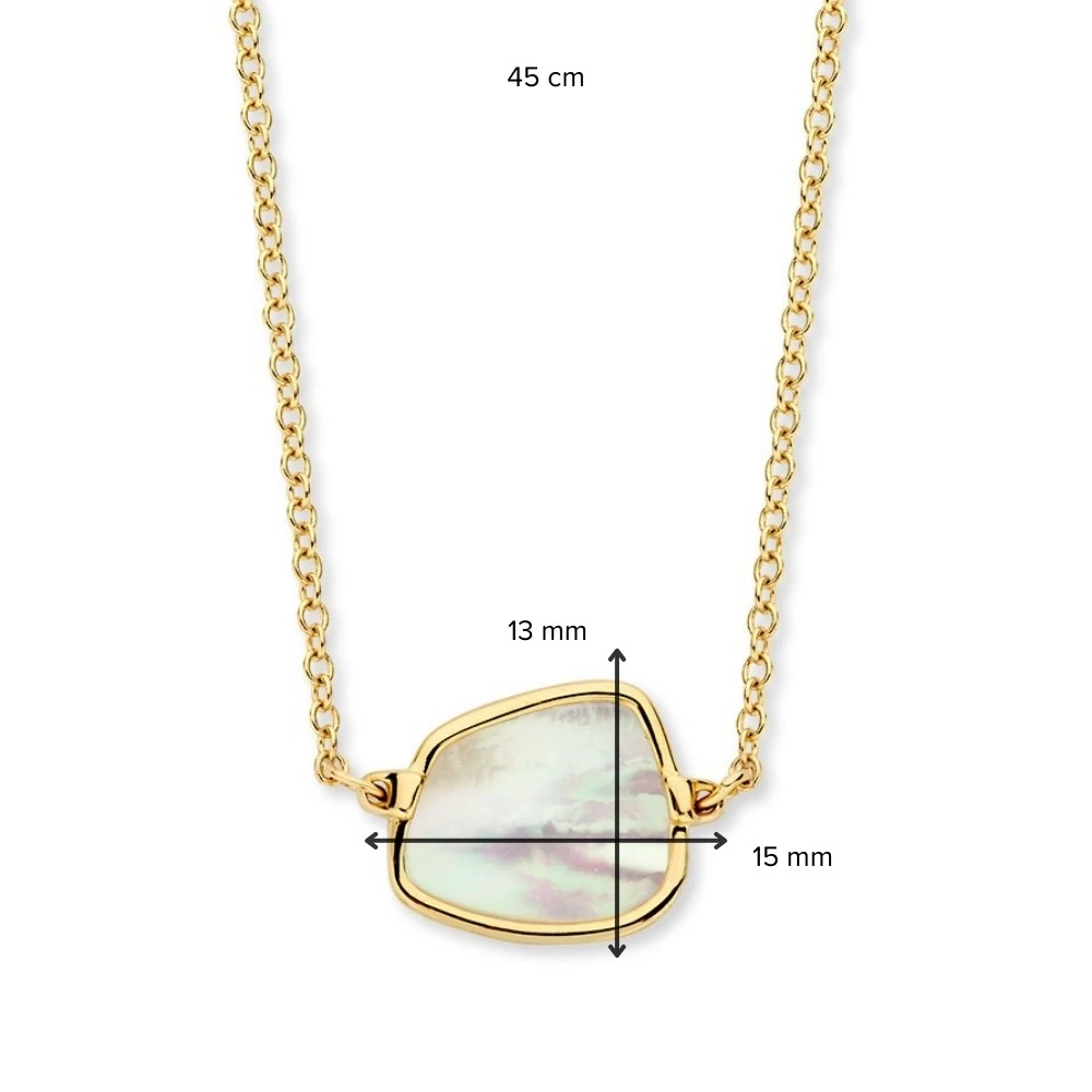 Collier geelgoud parelmoer