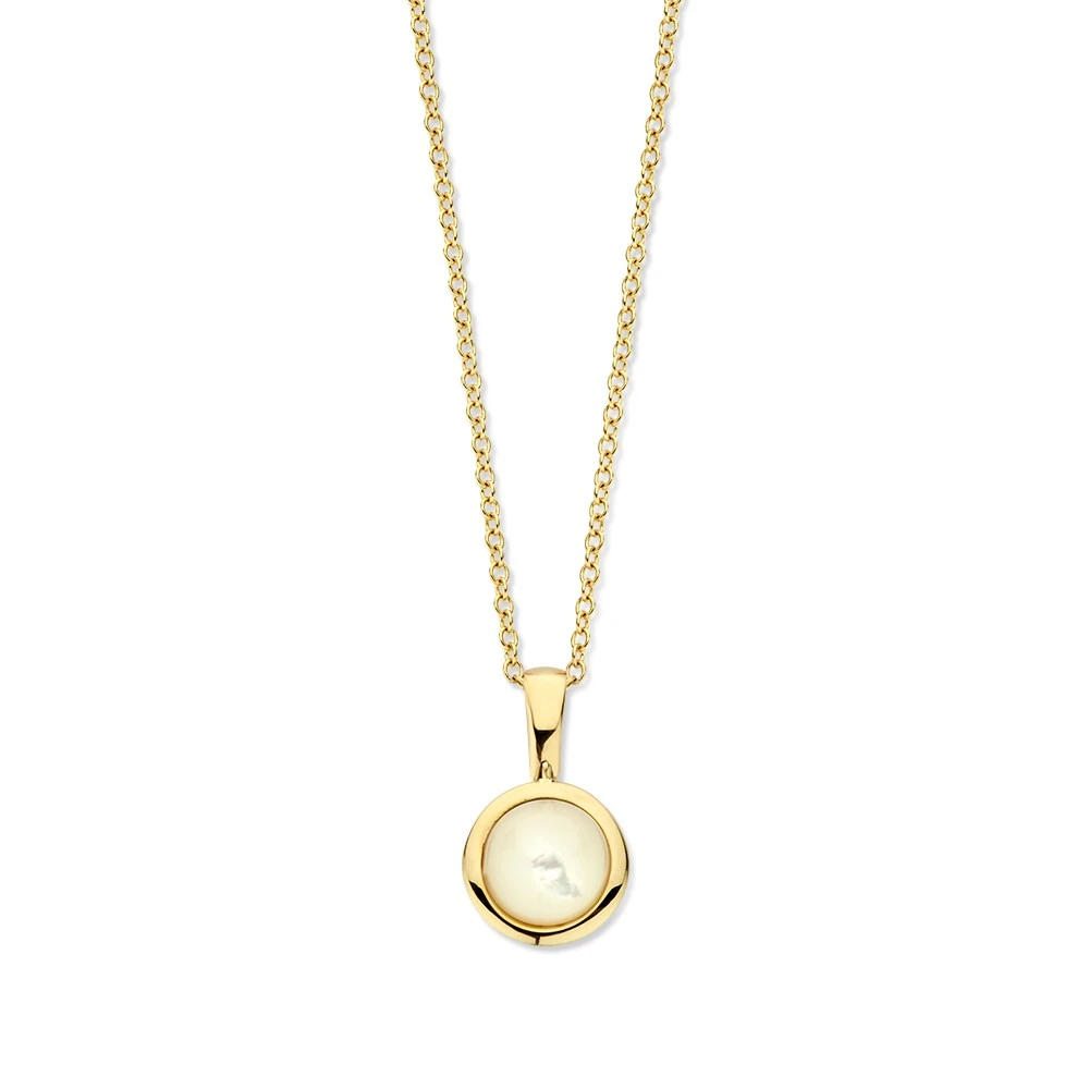Collier geelgoud parelmoer