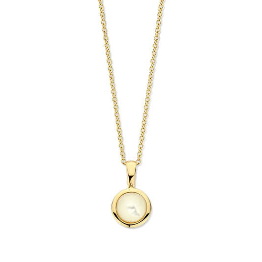 Collier geelgoud parelmoer