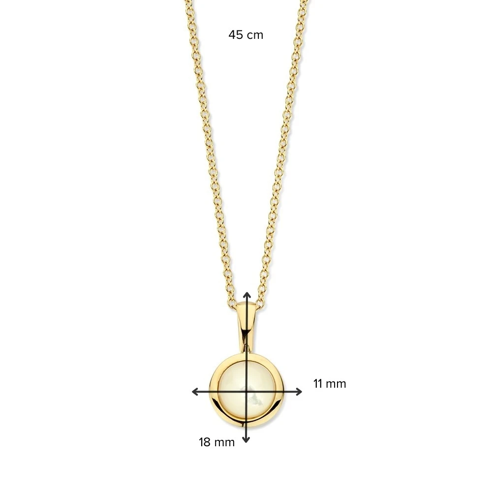 Collier geelgoud parelmoer