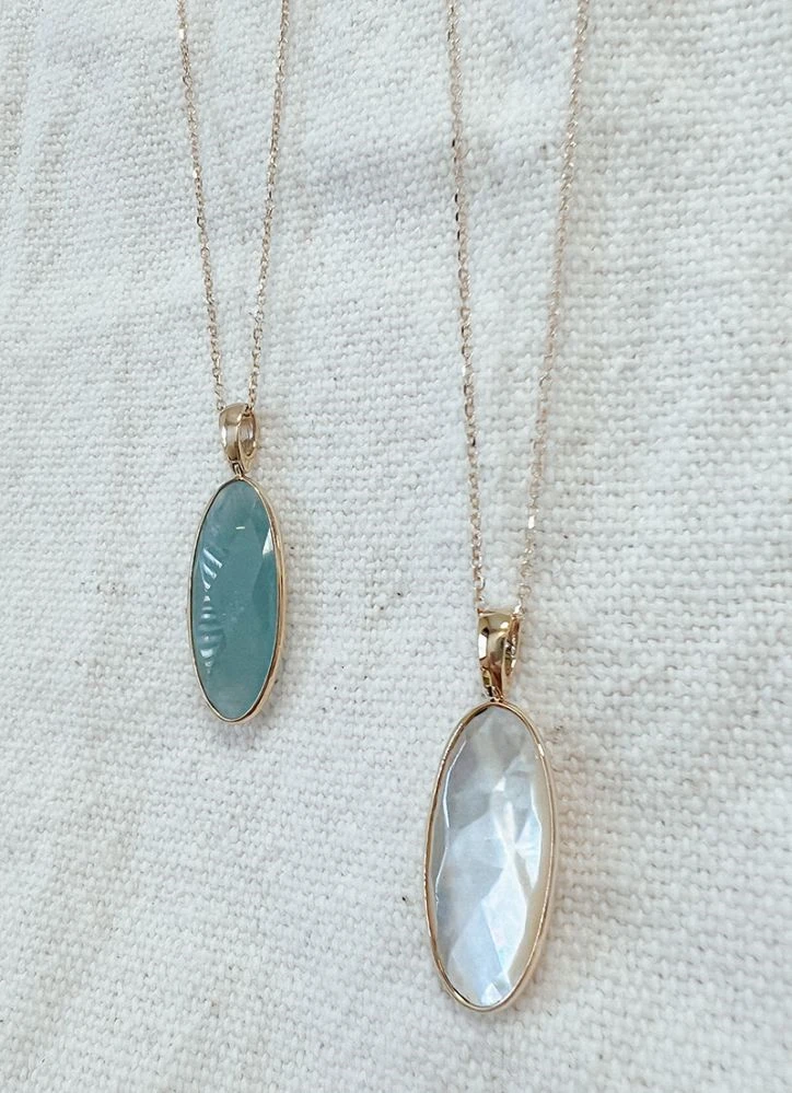 Collier geelgoud parelmoer