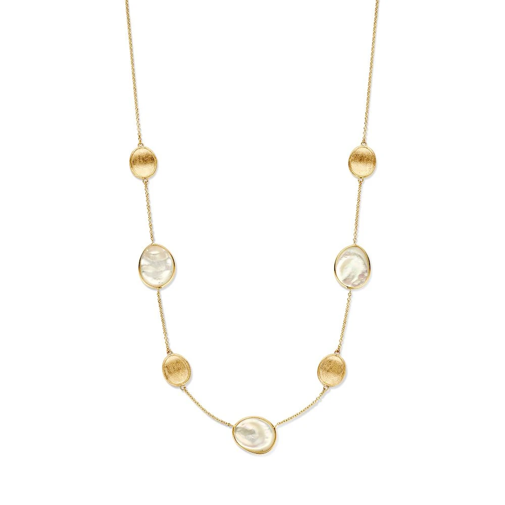Collier geelgoud parelmoer