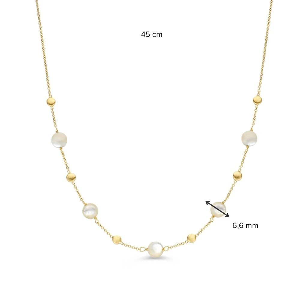 Collier geelgoud parelmoer