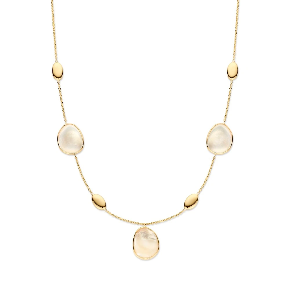 Collier geelgoud parelmoer