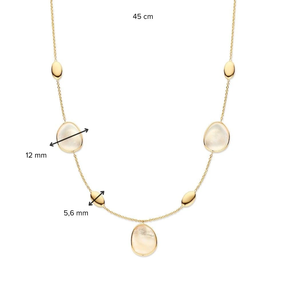 Collier geelgoud parelmoer