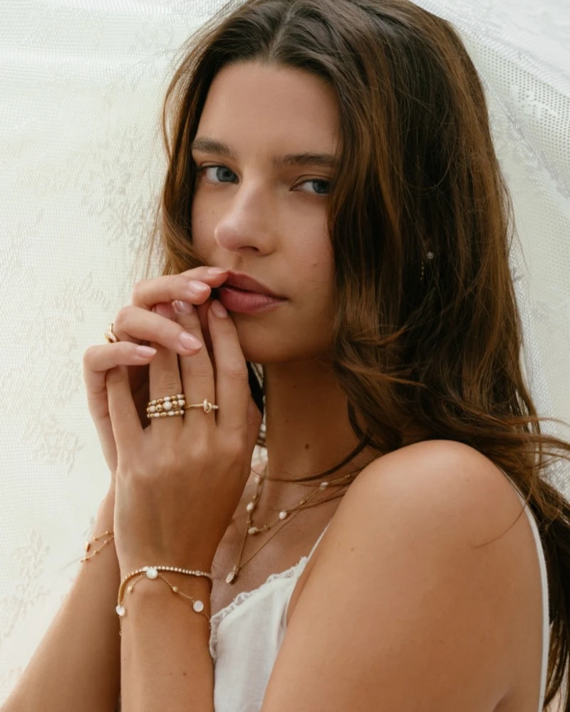 Collier geelgoud parelmoer