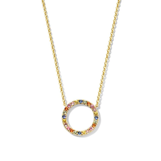 Collier geelgoud saffier