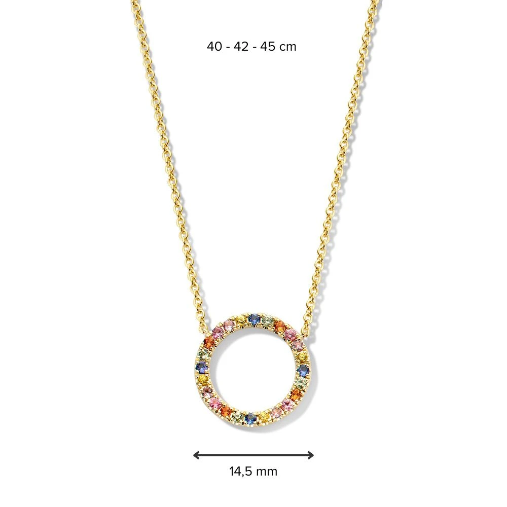 Collier geelgoud saffier