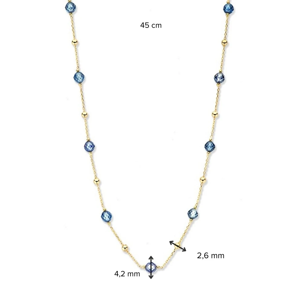 Collier geelgoud zirkonia