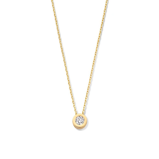 Collier geelgoud zirkonia