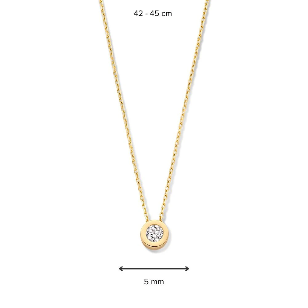 Collier geelgoud zirkonia
