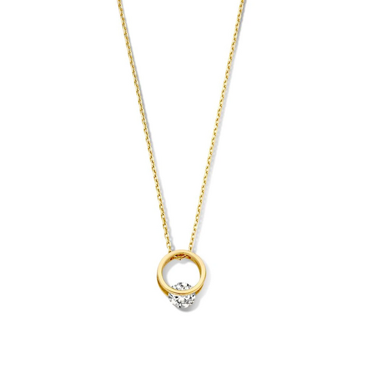 Collier geelgoud zirkonia