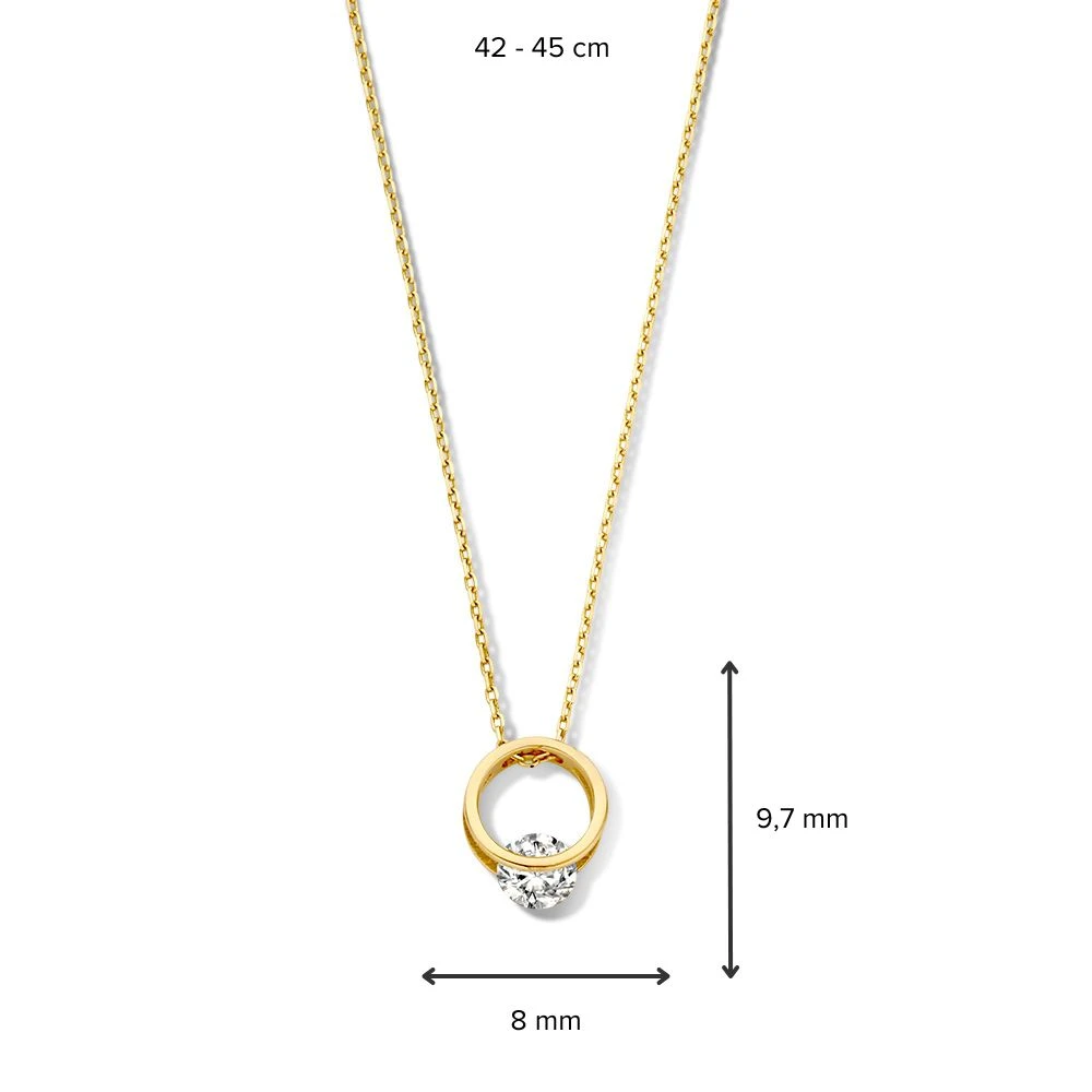 Collier geelgoud zirkonia