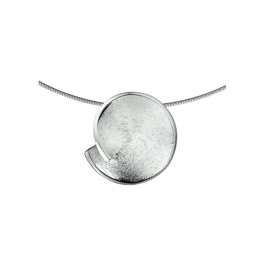 collier gescratcht 42 + 3 cm zilver gerhodineerd