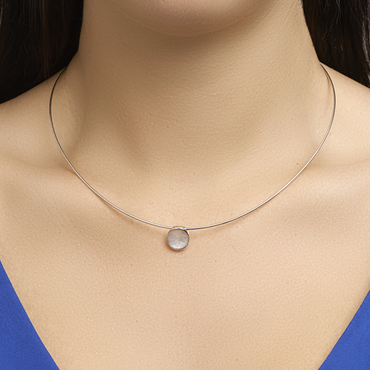 collier gescratcht 45 cm zilver gerhodineerd