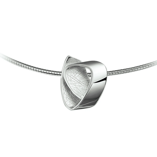 collier gescratcht poli/mat 42 + 3 cm zilver gerhodineerd